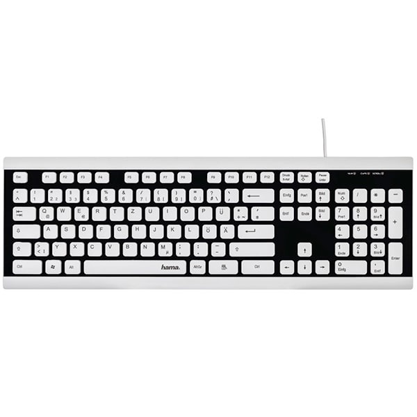 Tastatura cu fir HAMA Covo R9173000, USB, Layout RO, alb-negru