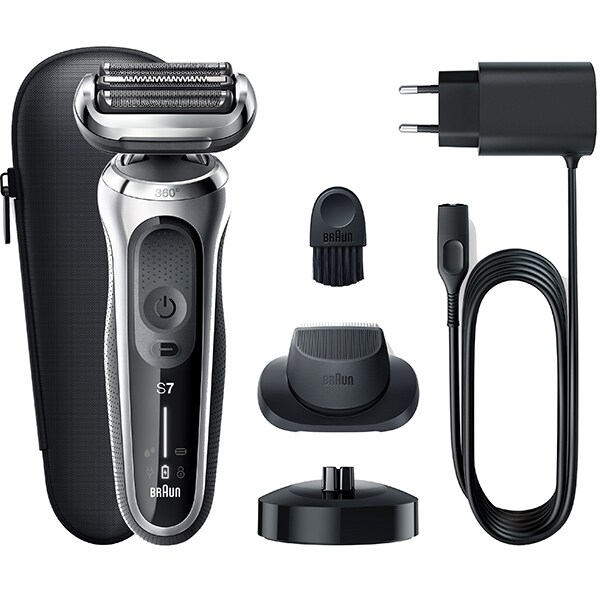 Aparat de ras BRAUN Series 7 70-S4200, acumulator, autonomie 50 min, EasyClick, argintiu