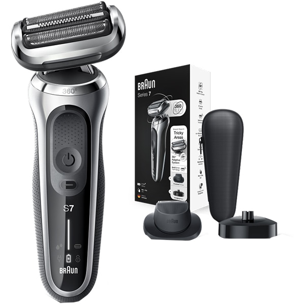 Aparat de ras BRAUN Series 7 70-S4200, acumulator, autonomie 50 min, EasyClick, argintiu