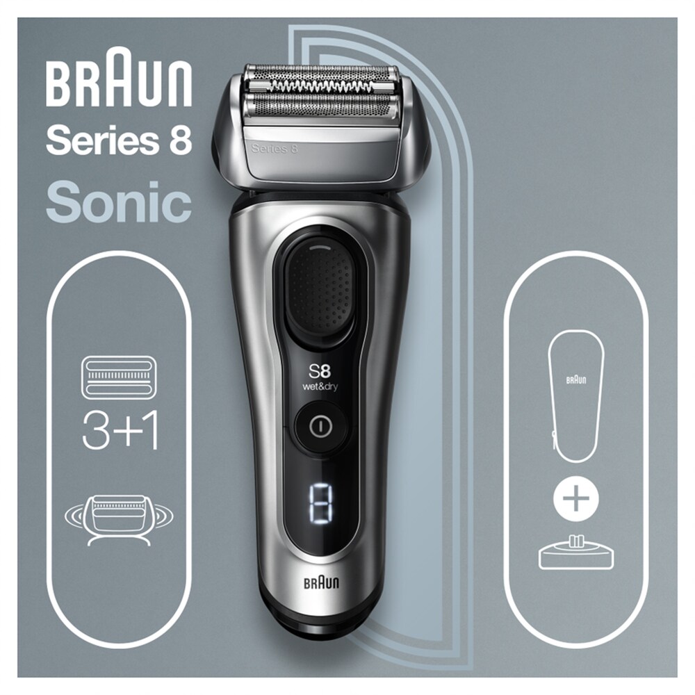 Aparat de ras BRAUN Series 8 8417s, acumulator, autonomie 60 min, gri