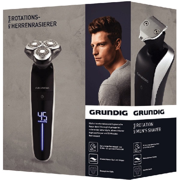 Aparat de ras GRUNDIG MS7640, acumulator, autonomie 50 min, negru