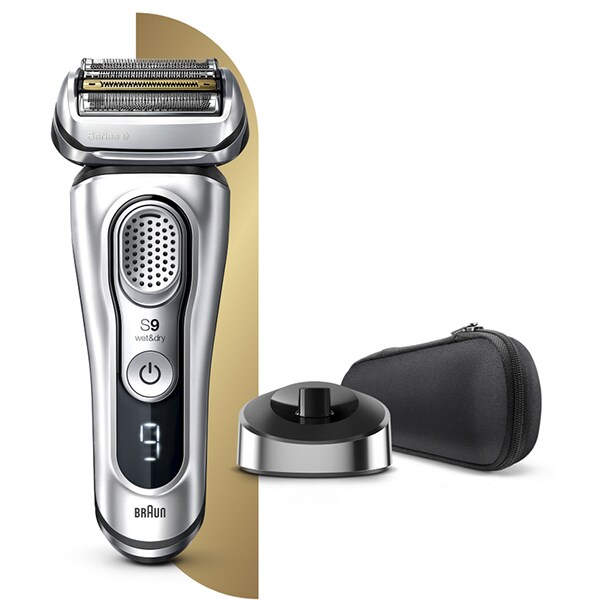 Aparat de ras BRAUN Series 9 9330s, acumulator, autonomie 60 min, SyncroSonic, argintiu