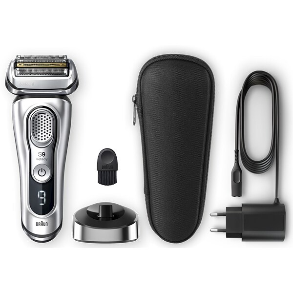 Aparat de ras BRAUN Series 9 9330s, acumulator, autonomie 60 min, SyncroSonic, argintiu