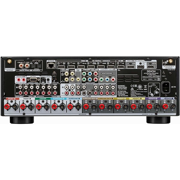 Receiver AV DENON AVC-X4700H, 125W, Wi-Fi, Bluetooth, Ethernet, Dolby Atmos, DTS:X, argintiu
