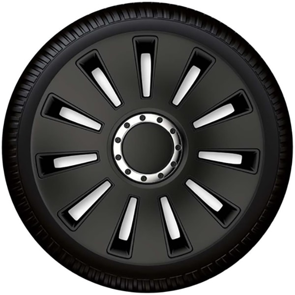 Set capace roata PETEX Silverstone Pro Black, 14"