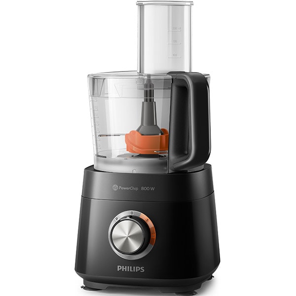 Robot de bucatarie PHILIPS Viva Collection HR7510/10, vas 2.1l, blender 1.5l, 800W, 2 trepte viteza, negru-maro