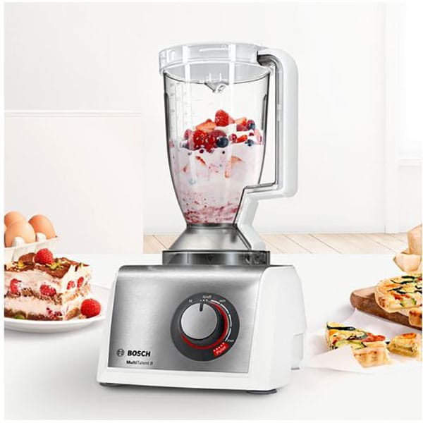 Robot de bucatarie BOSCH MultiTalent 8 MC812S814, vas 3.9l, blender 1.5l, 1250W, viteza variabila, alb-argintiu