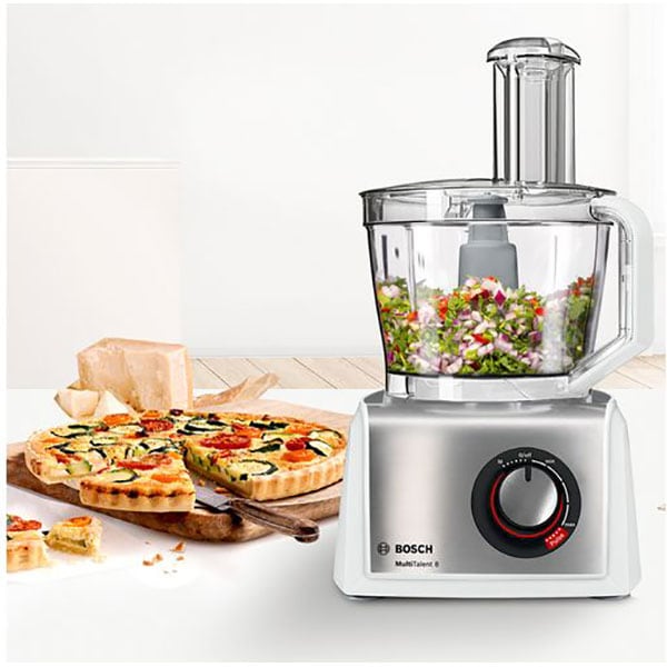 Robot de bucatarie BOSCH MultiTalent 8 MC812S814, vas 3.9l, blender 1.5l, 1250W, viteza variabila, alb-argintiu