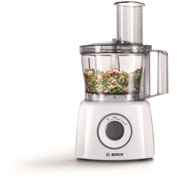 Robot de bucatarie BOSCH MultiTalent 3 MCM3100W, vas 2.3l, 800W, 2 trepte viteza, alb-gri