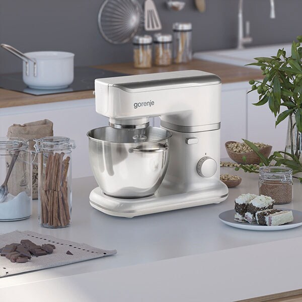 Robot de bucatarie GORENJE MMC1000W, vas 4.5l, blender 1.4l, 1000W, 6 trepte viteza, alb-argintiu