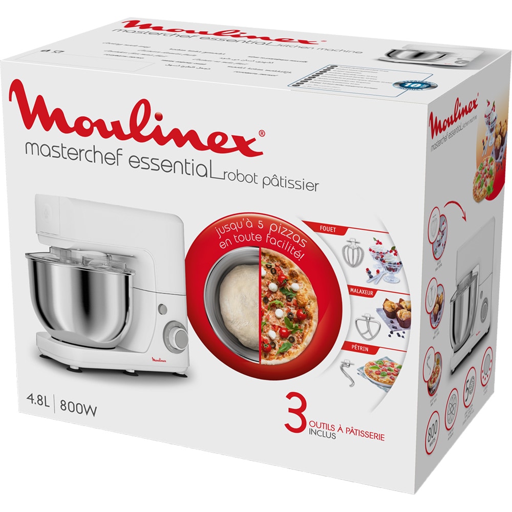 Robot de bucatarie MOULINEX QA150110, vas 4.8l, 800W, 6 trepte viteza, alb