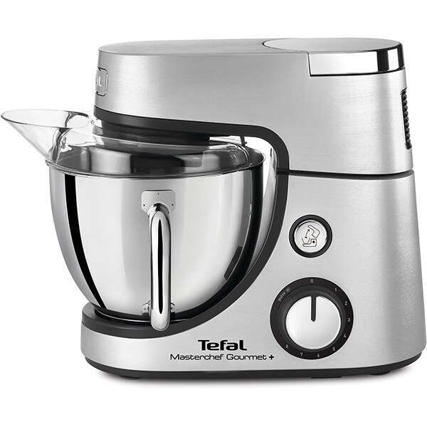Robot de bucatarie TEFAL MasterChef Gourmet+ QB632D38, vas 4.6l, blender 1.5l, 1100W, 8 trepte viteza, argintiu-negru