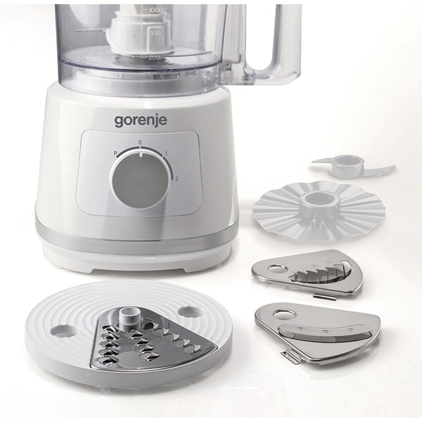 Robot de bucatarie GORENJE SB801W, vas 2.4l, blender 1.5l, 800W, 2 trepte viteza, alb-gri