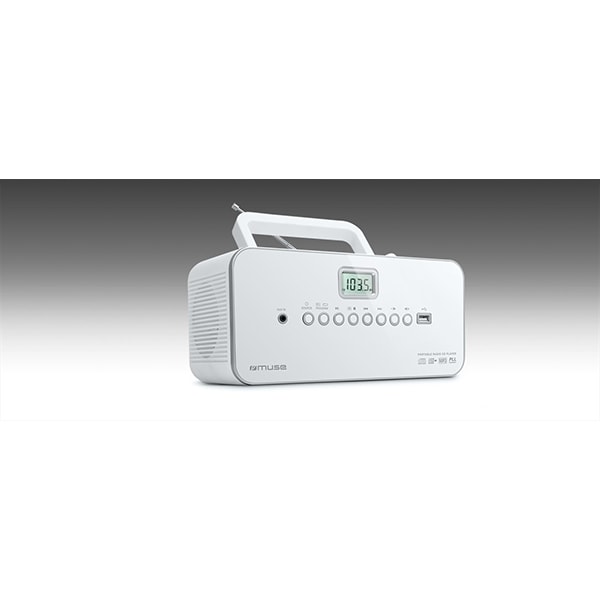 Radio CD portabil MUSE M-28 RDW, FM, USB, alb