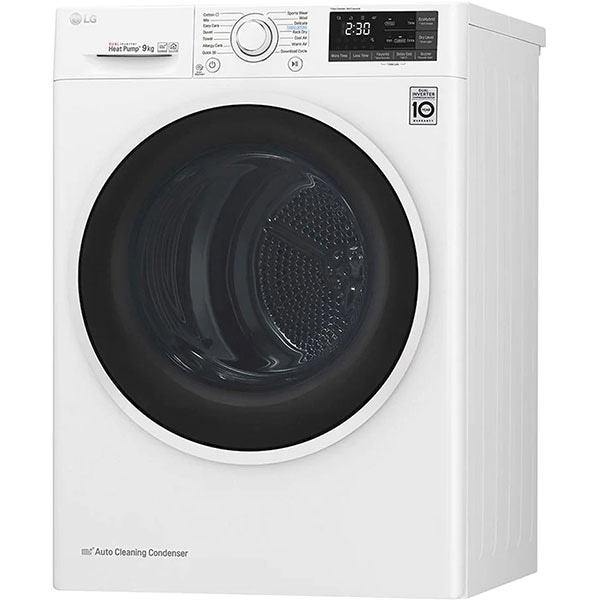 Uscator de rufe LG RH90V5AV6Q, Pompa de caldura, 9 kg, 14 programe, Clasa A++, alb
