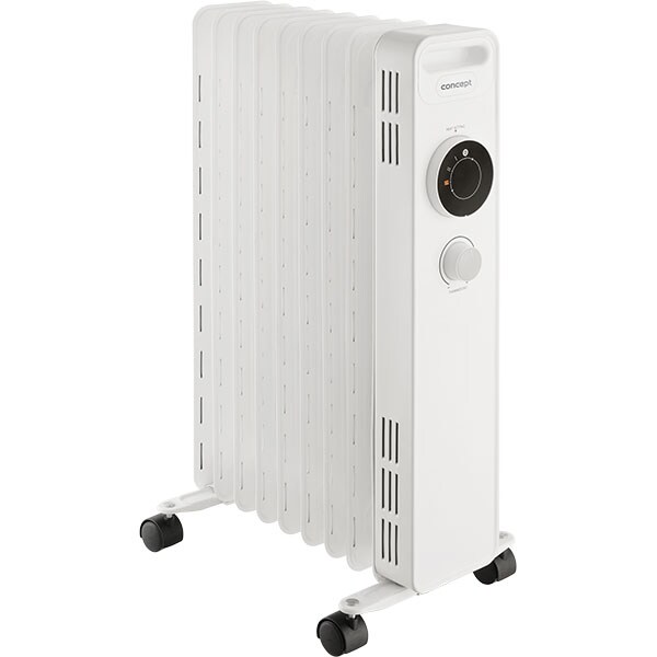 Calorifer electric CONCEPT RO3309, 9 elementi, 3 trepte putere, 2000W, Termostat reglabil, alb