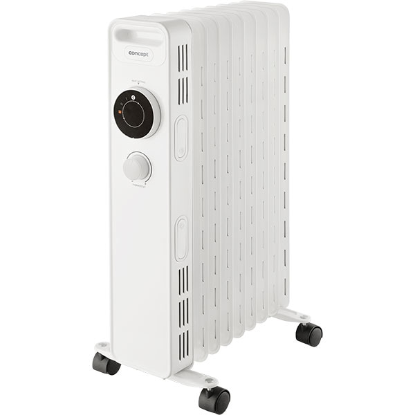 Calorifer electric CONCEPT RO3309, 9 elementi, 3 trepte putere, 2000W, Termostat reglabil, alb