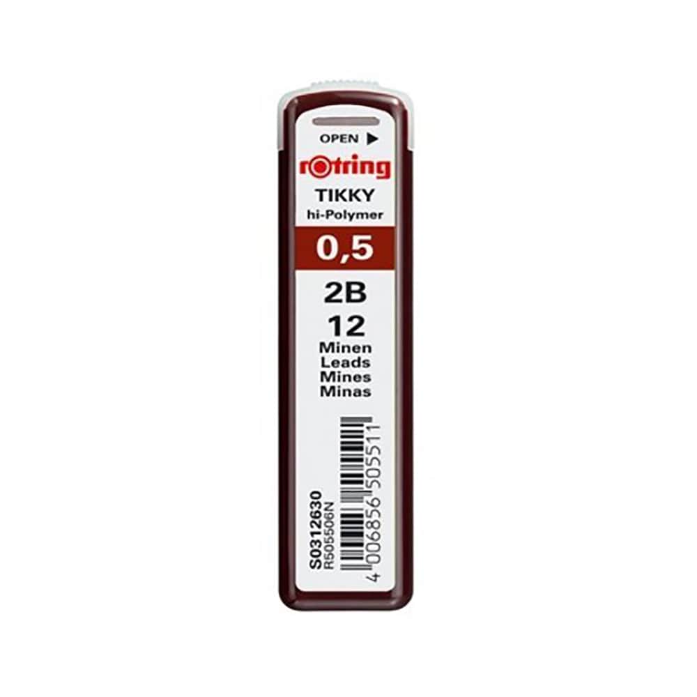 Mine creion mecanic  ROTRING, 2B, 0.5 mm, 12 buc