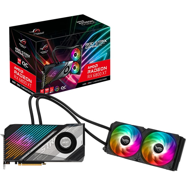 Placa video ASUS ROG Strix AMD Radeon RX 6800 XT, 16GB GDDR6, 256bit, ROG-STRIX-LC-RX6800XT-O16G-GAMING