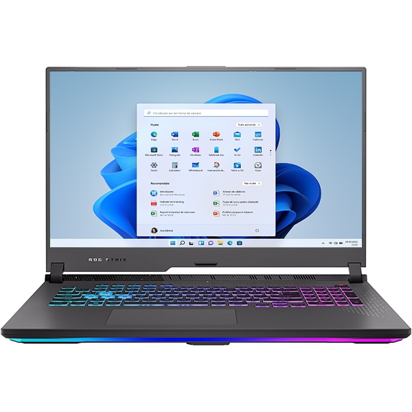 Laptop Gaming ASUS ROG Strix G17 G713RW-KH005W, AMD Ryzen 9 6900HX pana la 4.9GHz, 17.3" Full HD, 16GB, SSD 1TB, NVIDIA GeForce RTX 3070 Ti 8GB, Windows 11 Home, Eclipse Gray