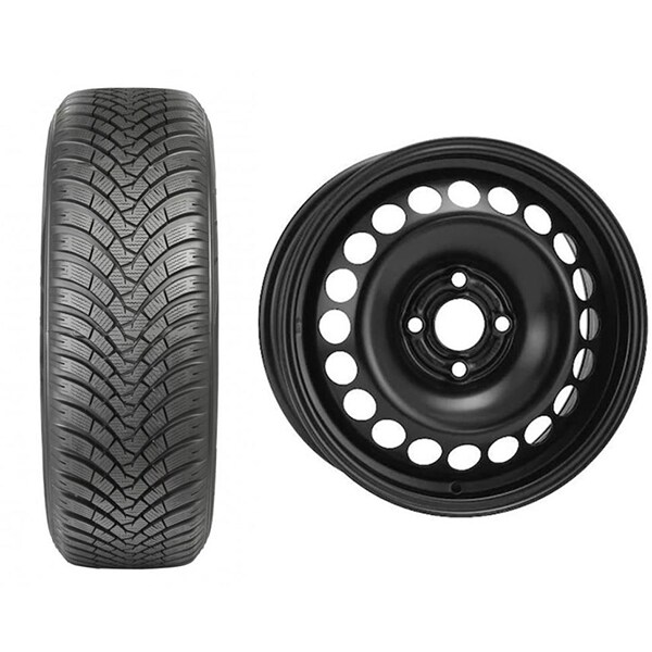 Roata completa Opel Corsa E - Janta otel ALCAR 6445 6x15 + anvelopa Iarna Falken HS01 185/65R15 88T + Senzor presiune ALCAR