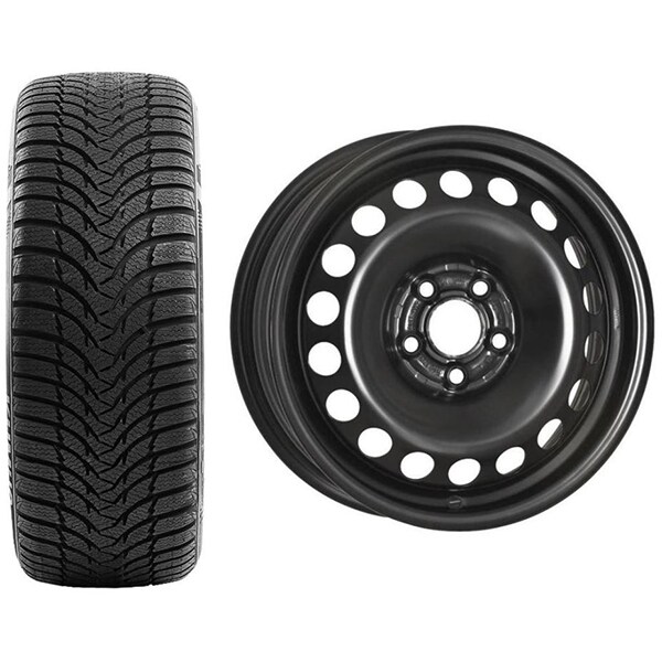 Roata completa VW Polo, Seat Ibiza, Audi A1 Sportback - Janta otel ALCAR 4055 5.5x15 + anvelopa Iarna Kumho WP51 WinterCraft 185/65 R15 88T