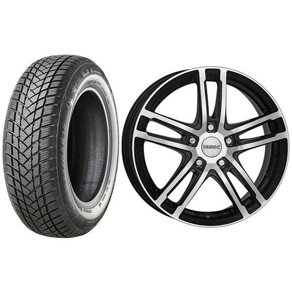 Roata completa Audi A1, Seat Ibiza, VW Polo - Janta aliaj Dezent TZ Dark 6x15 + anvelopa iarna GT Radial WinterPro2 185/65R15 88T