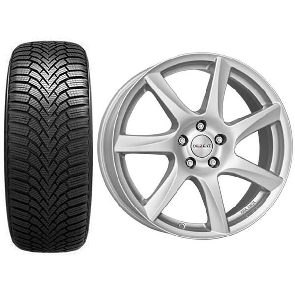 Roata completa Skoda Kamiq, VW T-Cross - Janta aliaj Dezent TW Silver 6.5x16 + anvelopa iarna Sailun IceBlazer Alpine+ 205/60R16 92H