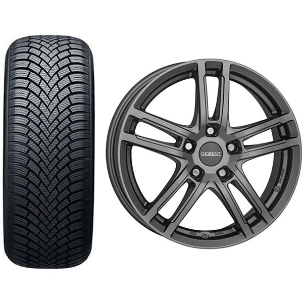 Roata completa Skoda Kamiq, VW T-Cross - Janta aliaj Dezent TZ Graphite 6.5x16 + anvelopa iarna Nexen Winguard SnowG3 WH21 205/60R16 92H