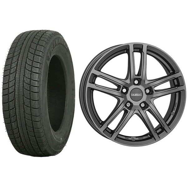 Roata completa Skoda Kamiq, VW T-Cross - Janta aliaj Dezent TZ Graphite 6.5x16 + anvelopa iarna Triangle TR777 205/60R16 96H XL