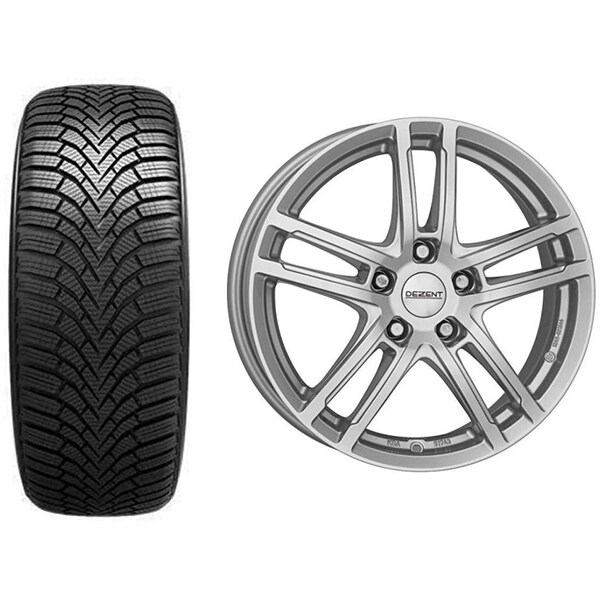 Roata completa Ford Fiesta - Janta aliaj Dezent TZ 6x15 + anvelopa iarna Sailun IceBlazer Alpine+ 195/60R15 88H + Senzor presiune ALCAR