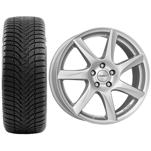Roata completa Ford Fiesta - Janta aliaj Dezent TW Silver 6x15 + anvelopa iarna Kumho WP51 195/60R15 88T + Senzor presiune ALCAR