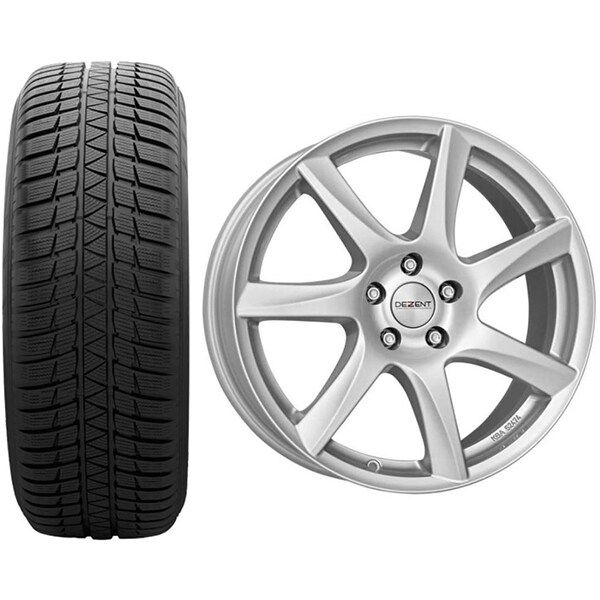 Roata completa Ford Ecosport - Janta aliaj Dezent TW Silver 6.5x16 + anvelopa iarna Sumitomo WT200 205/60R16 96H XL + Senzor presiune ALCAR