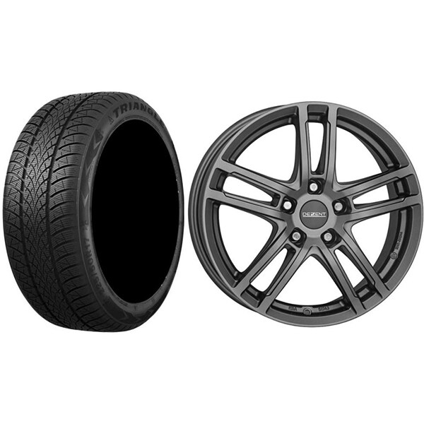 Roata completa Hyundai Kona - Janta aliaj Dezent TZ Graphite 7x16 + anvelopa iarna Triangle TW401 205/60R16 96H + Senzor presiune ALCAR