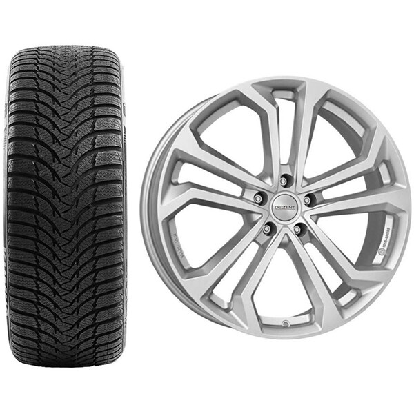 Roata completa Hyundai Kona - Janta aliaj Dezent TA Silver 6.5x16 + anvelopa iarna Kumho WP51 205/60R16 92H + Senzor presiune ALCAR 