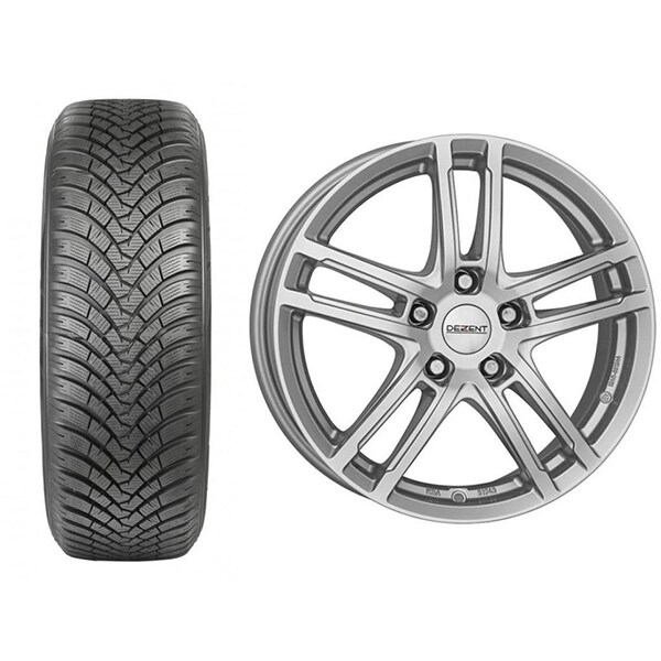 Roata completa Hyundai Kona - Janta aliaj Dezent TZ 7x17 + anvelopa iarna Falken HS01 215/50R17 95V + Senzor presiune ALCAR