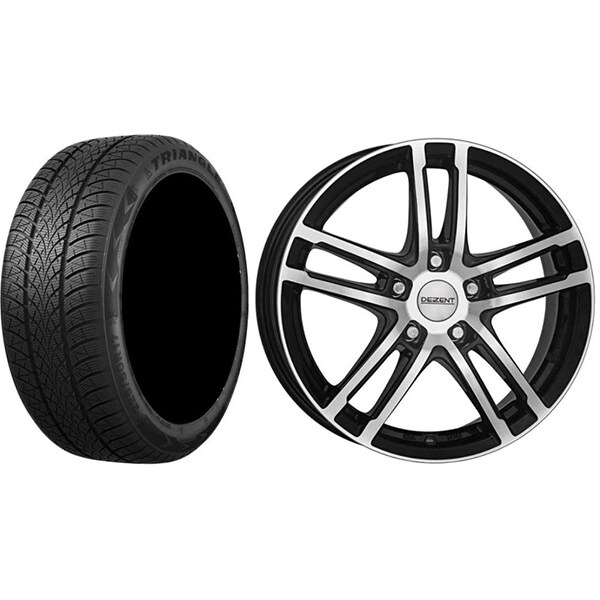 Roata completa Hyundai Kona - Janta aliaj Dezent TZ Dark 7x17 + anvelopa iarna Triangle TW401 215/50R17 95V  + Senzor presiune ALCAR 