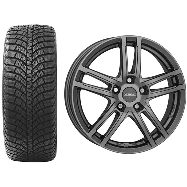 Roata completa Hyundai Tucson - Janta aliaj Dezent TZ Graphite 8x19 + anvelopa iarna Kumho WP71 245/45R19 102V  + Senzor presiune ALCAR 