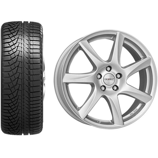 Roata completa Mercedes GLC/GLC Coupe - Janta aliaj Dezent TW Silver 8x18 + anvelopa iarna Sailun Ice Blazer Alpine EVO 235/60R18 107V + Senzor presiune ALCAR 