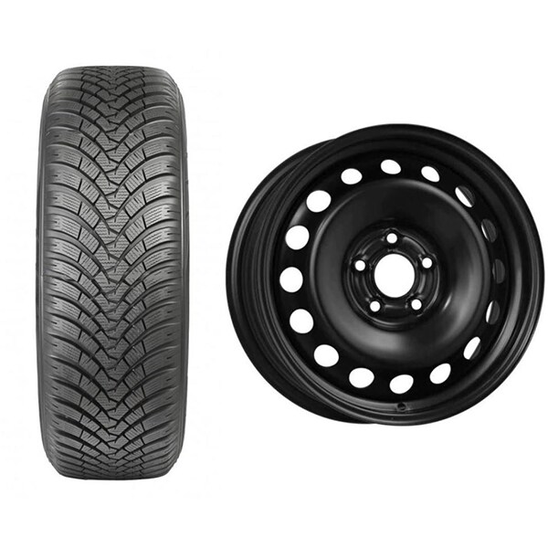 Roata completa Ford Puma - Janta otel Alcar 7037 6.5x16 + anvelopa iarna Falken HS01 205/65R16 95H + Senzor presiune ALCAR