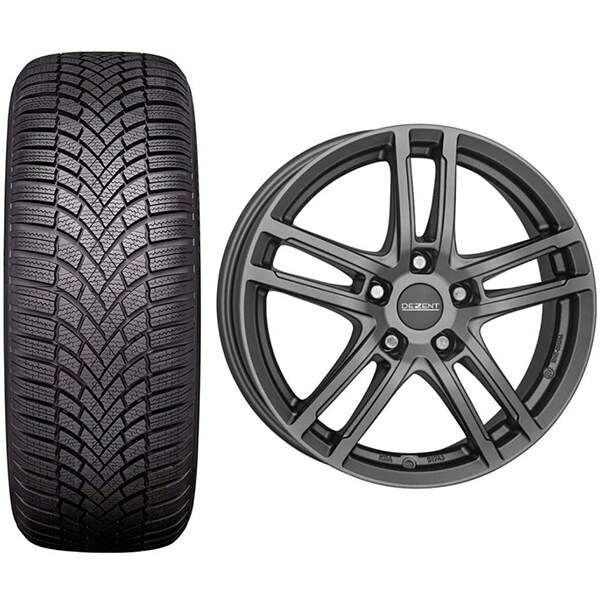 Roata completa Mazda CX-30 - Janta aliaj Dezent TZ Graphite 7x16 + anvelopa iarna Bridgestone Blizzak LM005 215/65R16 98H + Senzor presiune ALCAR 