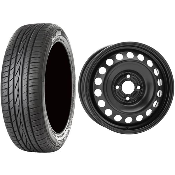 Roata completa Dacia Logan/Sandero/MCV - Janta otel ALCAR 8932B 4x100, 15 inch + anvelopa vara Sumitomo BC100 185/65R15 88T