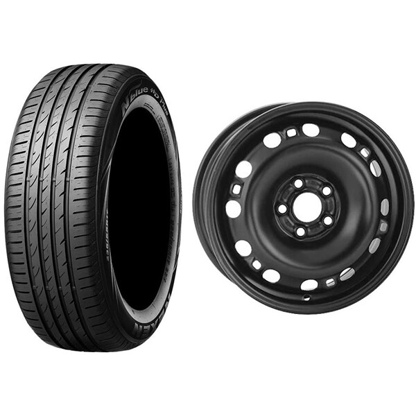 Roata completa VW Polo, Seat Ibiza, Toledo, Skoda Rapid/Fabia - Janta otel ALCAR 7760 5x100, 15 inch + anvelopa vara Nexen N'blue HD Plus 185/60R15 84H