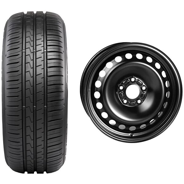 Roata completa Ford Focus - Janta otel ALCAR 8325 5x108, 16 inch + anvelopa vara Falken Ziex ZE310EC 205/55R16 91V + Senzor presiune ALCAR