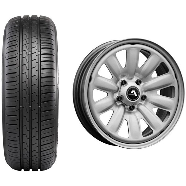 Roata completa Renault Megane - Janta otel ALCAR HYBRIDRAD 130404, 5x114.3, 16 inch + Anvelopa vara Falken Ziex ZE310EC 205/55R16 91V + Senzor presiune ALCAR