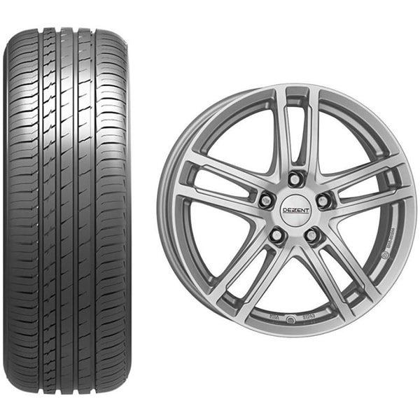 Roata completa Audi A3, Seat Leon, Skoda Octavia, VW Golf/Jetta/Passat - Janta aliaj Dezent TZ 5x112, 16 inch + anvelopa vara Sailun Atrezzo Elite 205/55R16 91V 