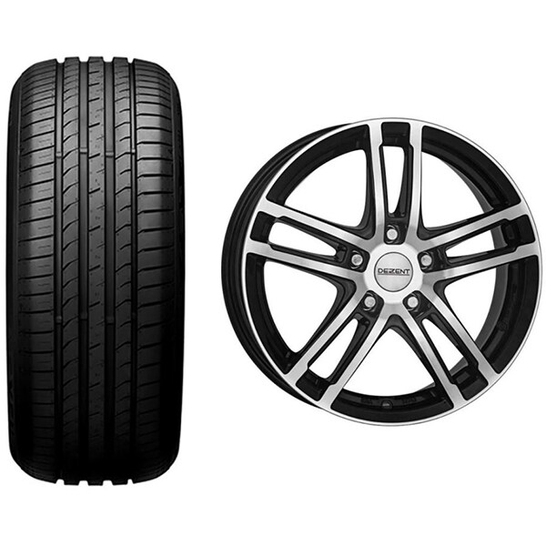 Roata completa VW T-Roc, Skoda Karoq, Seat Ateca - Janta aliaj Dezent TZ dark 5x112, 17 inch + Anvelopa vara Nexen N'FERA Primus 215/55R17 98W/XL