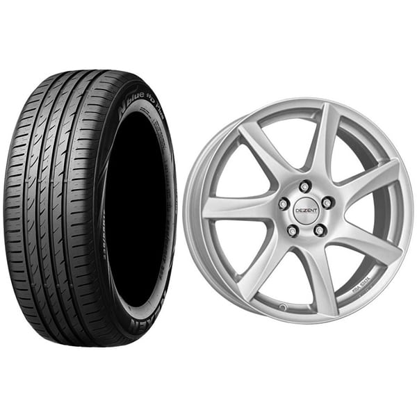 Roata completa Renault Kadjar, Nissan Qashqai - Janta aliaj Dezent TW silver 5x114.3, 17 inch + Anvelopa vara Nexen N'blue HD Plus 215/60R17 96H + Senzor presiune ALCAR 