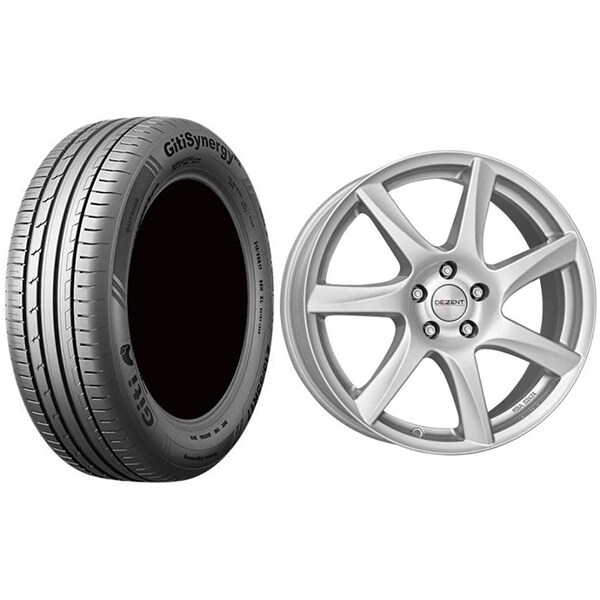 Roata completa Toyota Corolla - Janta aliaj Dezent TW silver 5x114.3, 16 inch + Anvelopa vara Giti Synergy H2 205/55R16 91V + Senzor presiune ALCAR