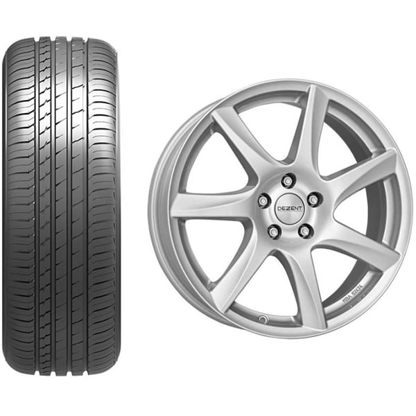 Roata completa Toyota Corolla - Janta aliaj Dezent TW silver 5x114.3, 16 inch + Anvelopa vara Sailun Atrezzo Elite 205/55R16 91V + Senzor presiune ALCAR 